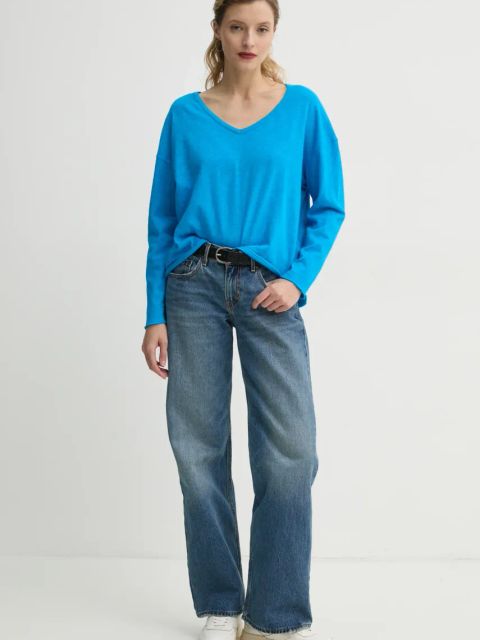 American Vintage longsleeve bawełniany kolor fioletowy SON02GGE25