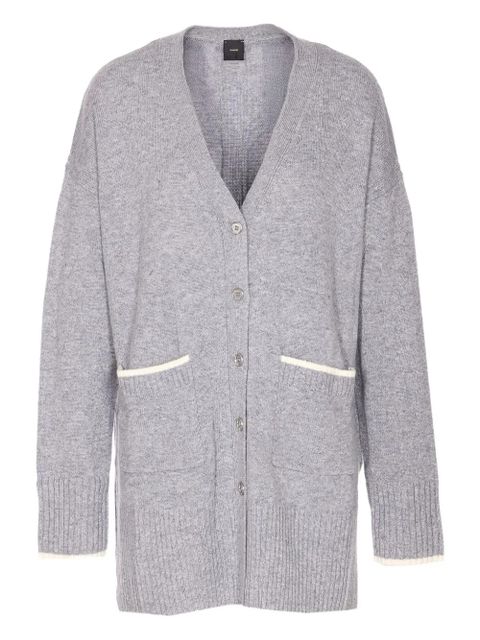 PINKO patch-pocket ribbed cardigan - Grey - zdjęcie produktu nr 1