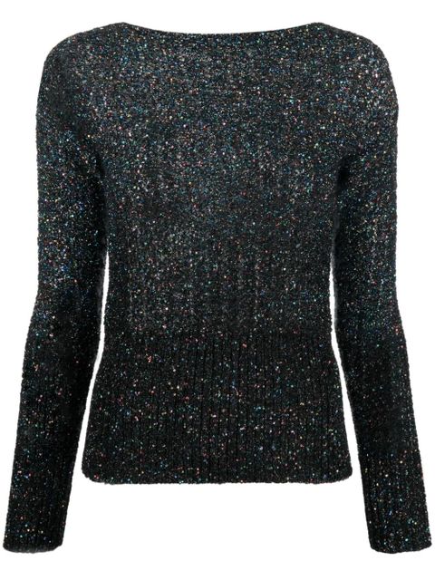 Maison Margiela sequin-embellished knitted jumper - Blue - zdjęcie produktu nr 1