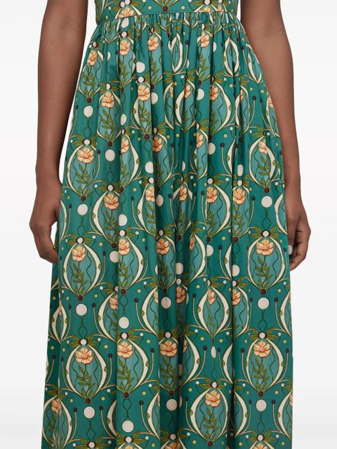 Agua By Agua Bendita Espliego Lunar cotton maxi dress - Green