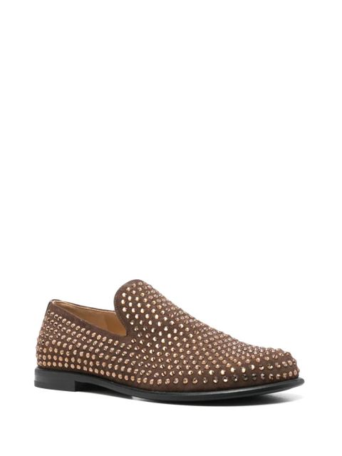 JW Anderson crystal-embellished loafers - Brown