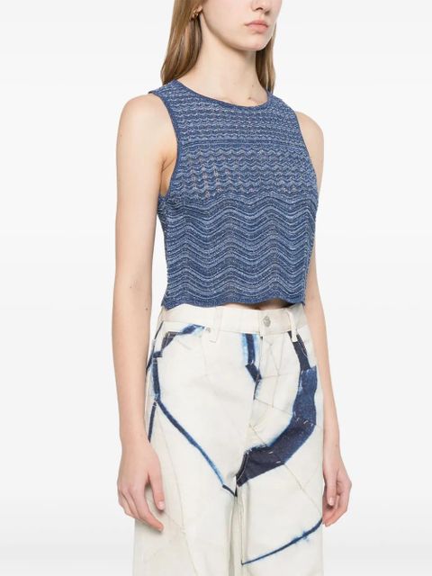 SANDRO glitter-knit top - Blue