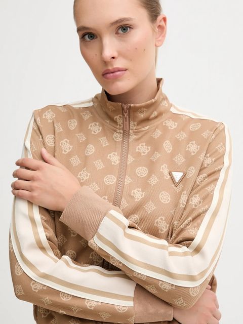 Guess bluza PEONY damska kolor beżowy wzorzysta V5YQ07 K0282