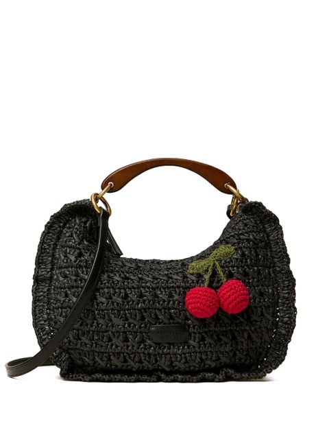 TWINSET ruffled cherry-detail tote bag - Black - zdjęcie produktu nr 1