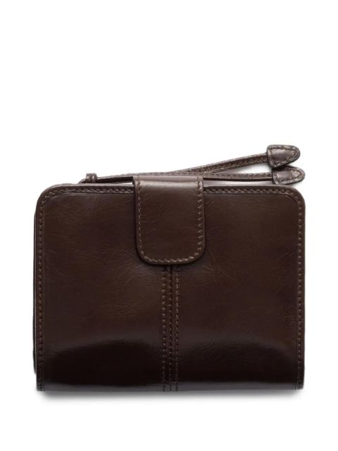 Prada triangle-logo leather wallet - Brown