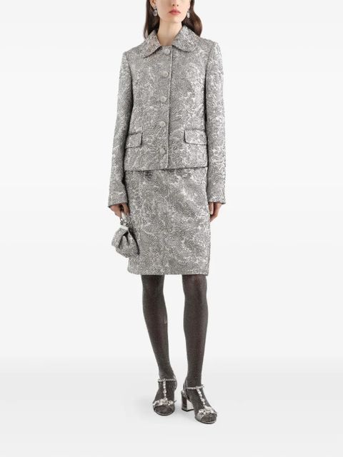 Dolce & Gabbana floral jacquard single-breasted jacket - Silver - zdjęcie produktu nr 2