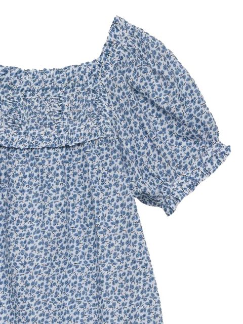 DÔEN Frances floral-print smocked blouse - Blue - zdjęcie produktu nr 2
