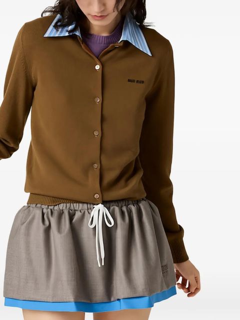 Miu Miu cashmere cardigan with collar - Brown - zdjęcie produktu nr 1