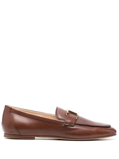 Tod's T-logo leather loafers - Brown - zdjęcie produktu nr 1