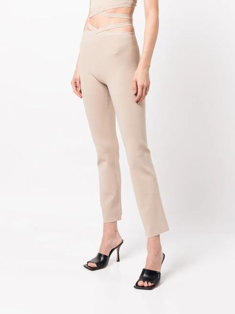 Alexander Wang criss-cross strap leggings - Neutrals