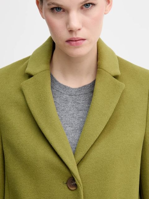 United Colors of Benetton płaszcz z dodatkiem wełny kolor zielony 2V0PDN062