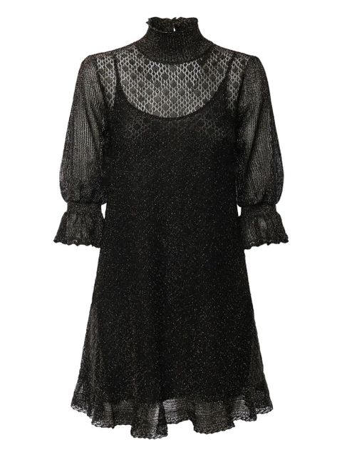 Chloé ruffled high-neck mini dress - Black - zdjęcie produktu nr 1