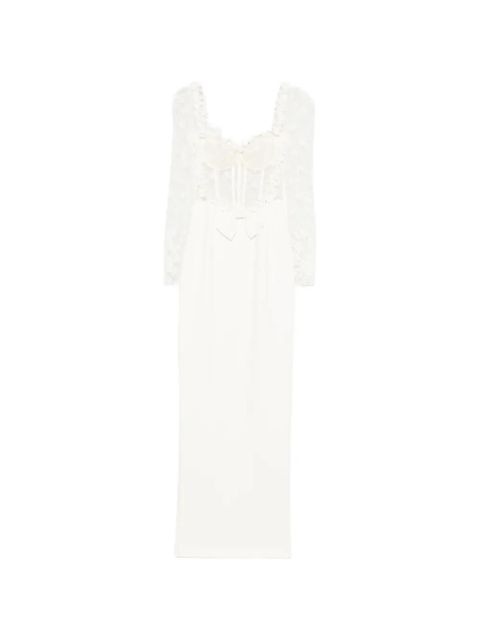 Alessandra Rich lace bow maxi dress - Neutrals - zdjęcie produktu nr 1