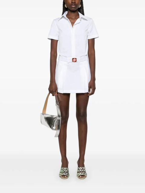 Casablanca pleated cotton mini dress - White - zdjęcie produktu nr 2