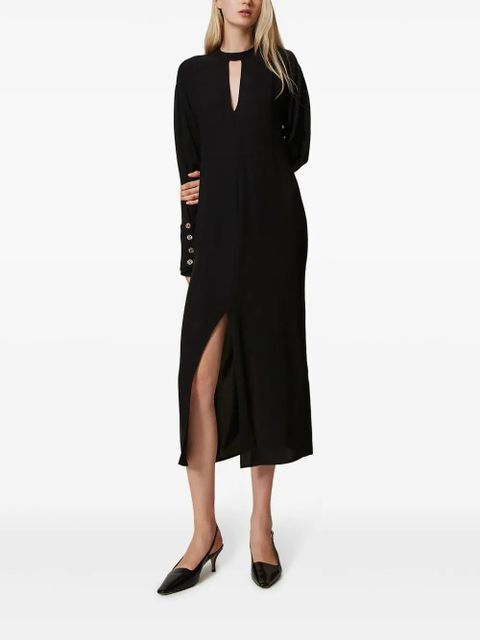 TWINSET georgette midi dress - Black - zdjęcie produktu nr 2