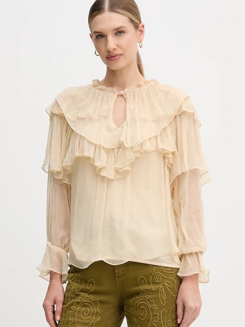 Hoss Intropia bluzka damska kolor beżowy gładka 6282680 - zdjęcie produktu nr 1