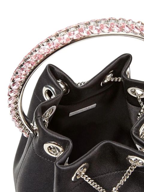 Jimmy Choo Bon Bon crystal-embellished satin bag - Black - zdjęcie produktu nr 2