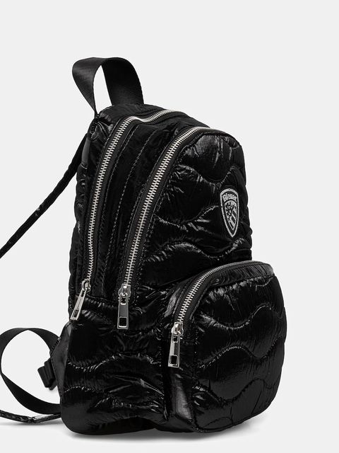 Blauer plecak damski kolor czarny mały gładki WAVE03