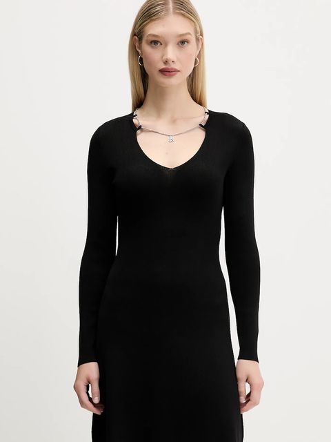 HUGO sukienka kolor czarny midi dopasowana 50548244 - zdjęcie produktu nr 1