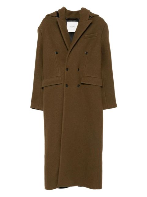 Nanushka detachable-hood double-breasted coat - Brown - zdjęcie produktu nr 1