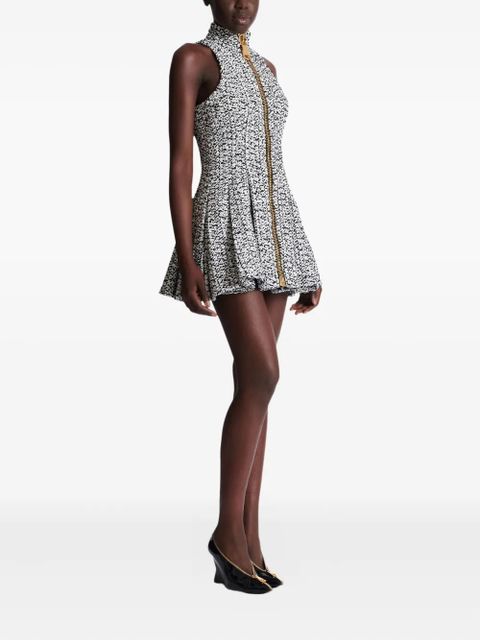 Balmain zip-front flared mini dress - White - zdjęcie produktu nr 2
