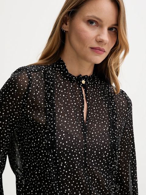 Tommy Hilfiger bluzka damska kolor czarny wzorzysta WW0WW47494