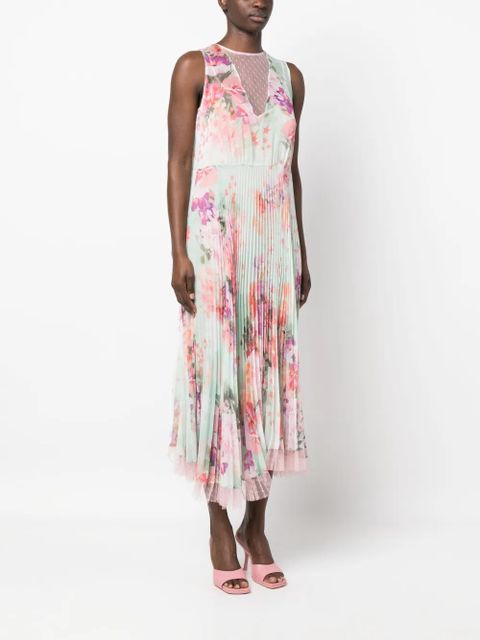 TWINSET floral pleated midi dress - Pink