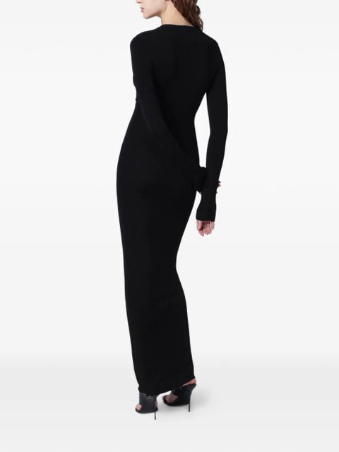 ENTIRE STUDIOS long-sleeve V-neck maxi dress - Black