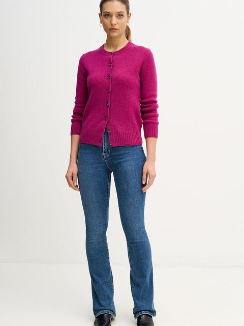 United Colors of Benetton kardigan wełniany kolor fioletowy 103ME500L - zdjęcie produktu nr 2