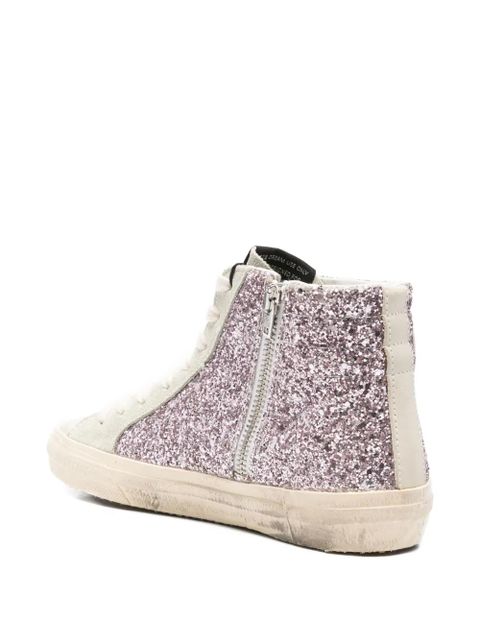 Golden Goose glitter-panel high-top sneakers - Pink - zdjęcie produktu nr 2