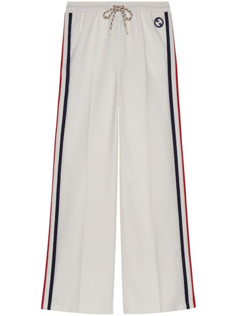 Gucci Web-striped jacquard trousers - White