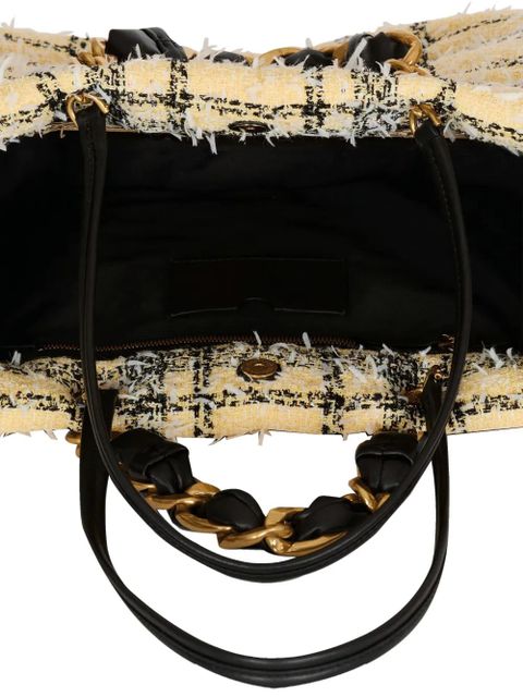 Balmain 1945 plaid-pattern tote bag - Yellow