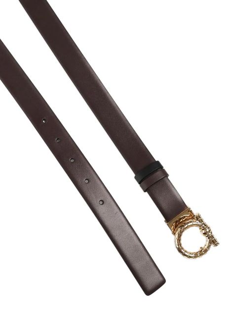 Ferragamo Gancini-buckle leather belt - Brown