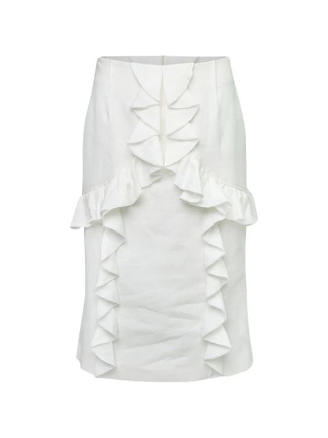 SHUSHU/TONG ruffle-trimmed flared skirt - White - zdjęcie produktu nr 1