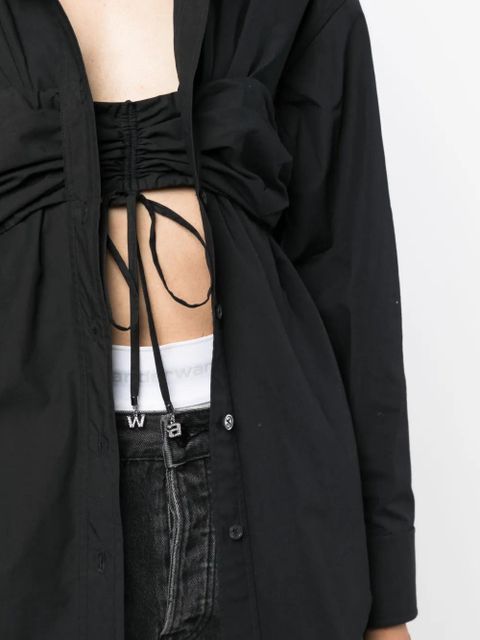 Alexander Wang ruched-detail cotton shirt - Black