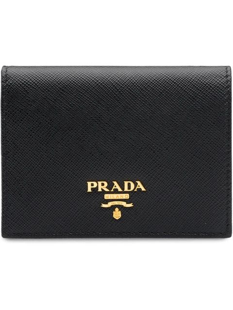 Prada logo-plaque folding wallet - Black - zdjęcie produktu nr 1