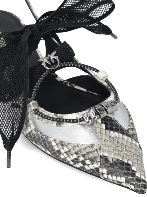 PINKO snakeskin-effect flat pumps - Grey