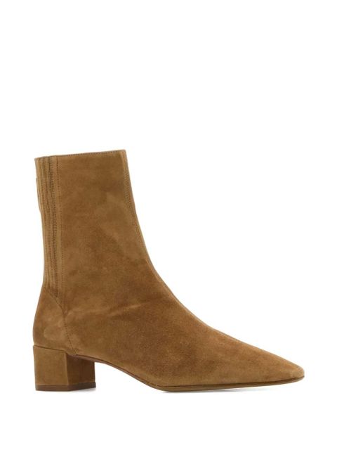 Aquazzura 35mm Saint Honorè suede block-heel ankle boots - Brown - zdjęcie produktu nr 2