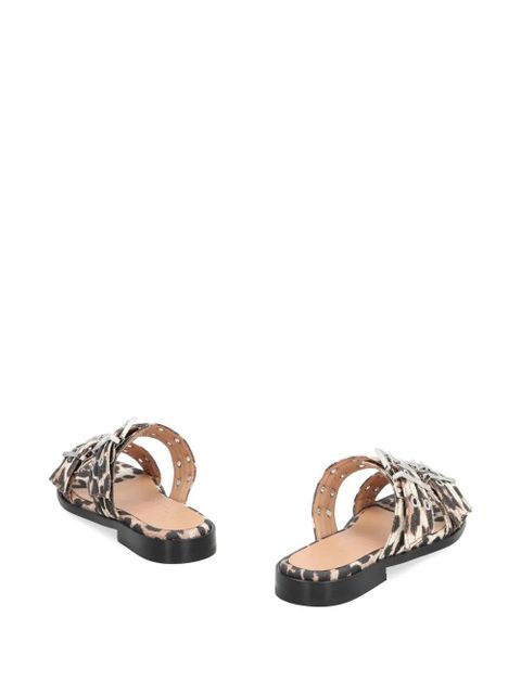 GANNI animal-print buckle sandals - Neutrals