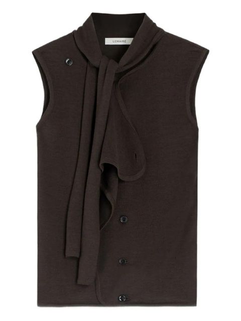 LEMAIRE tie-neck knitted vest - Brown - zdjęcie produktu nr 1