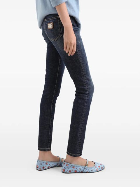 Dolce & Gabbana logo-patch skinny jeans - Blue