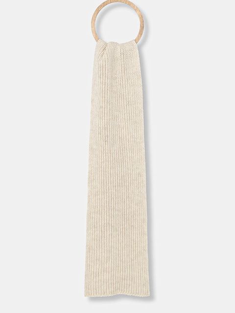 Answear.LAB szalik z wełną damski kolor beżowy gładki