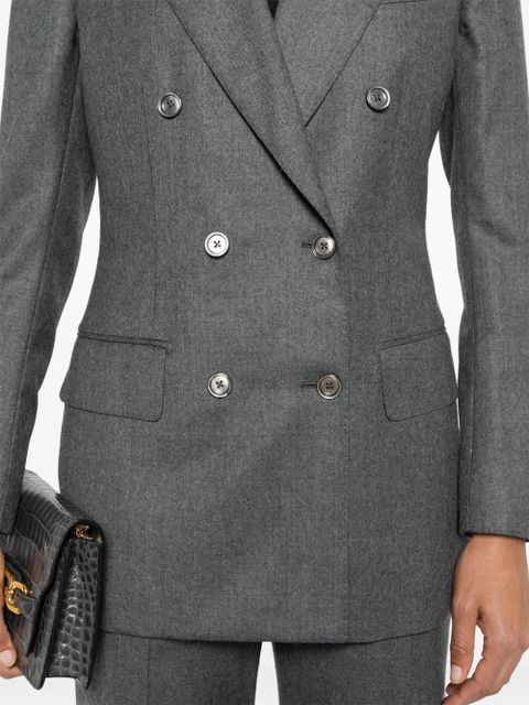 TOM FORD mélange double-breasted blazer - Grey