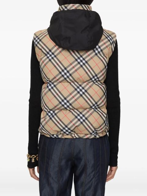 Burberry check puffer gilet - Neutrals