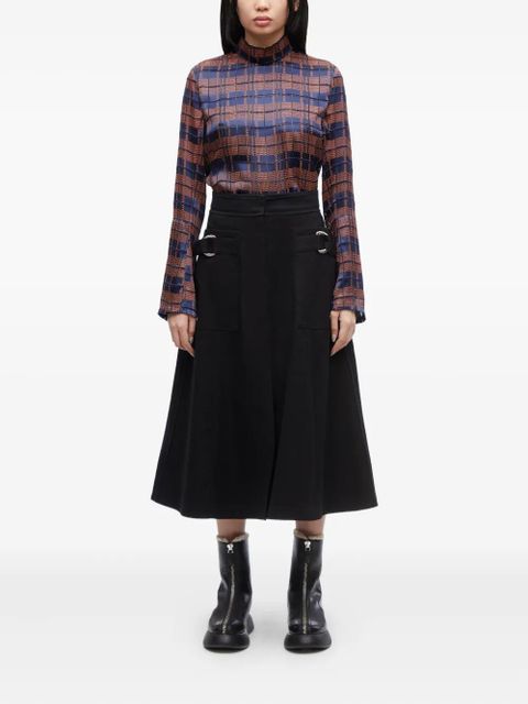 3.1 Phillip Lim Hester plaid high-neck blouse - Blue