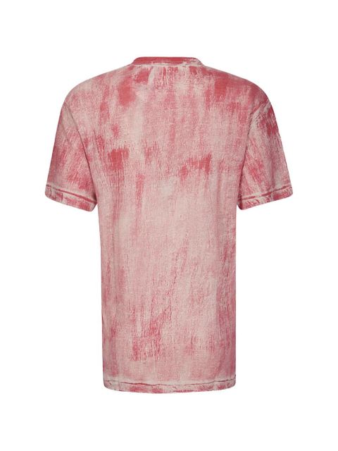 Comme Des Garçons distressed-effect linen t-shirt - Red - zdjęcie produktu nr 2
