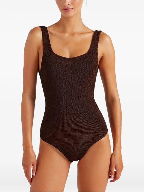 Hunza G square-neck coverage swimsuit - Brown
