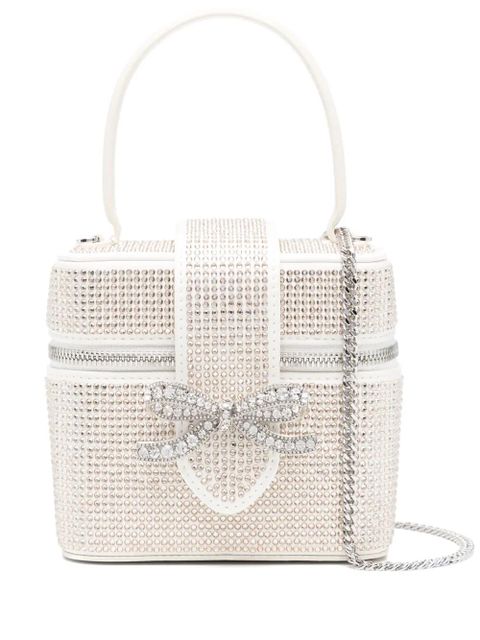 Self-Portrait crystal-embellished mini bag - Neutrals - zdjęcie produktu nr 1