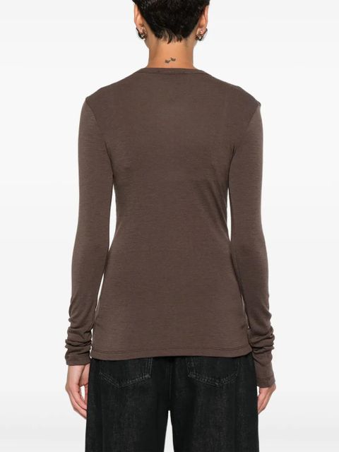Róhe crew-neck long-sleeve top - Brown