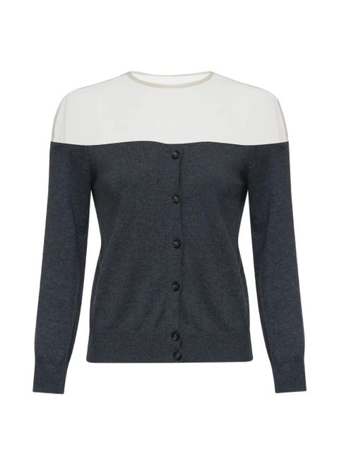 MM6 Maison Margiela sheer knit cardigan - Grey - zdjęcie produktu nr 1